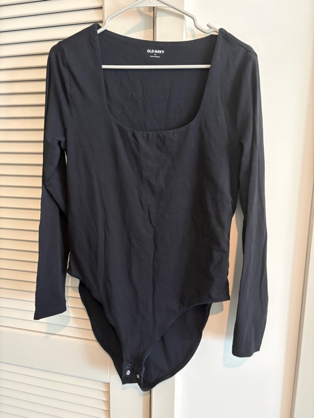 Old Navy Women's Long Sleeve Scoop Neck Bodysuit - Black * Sz. XL